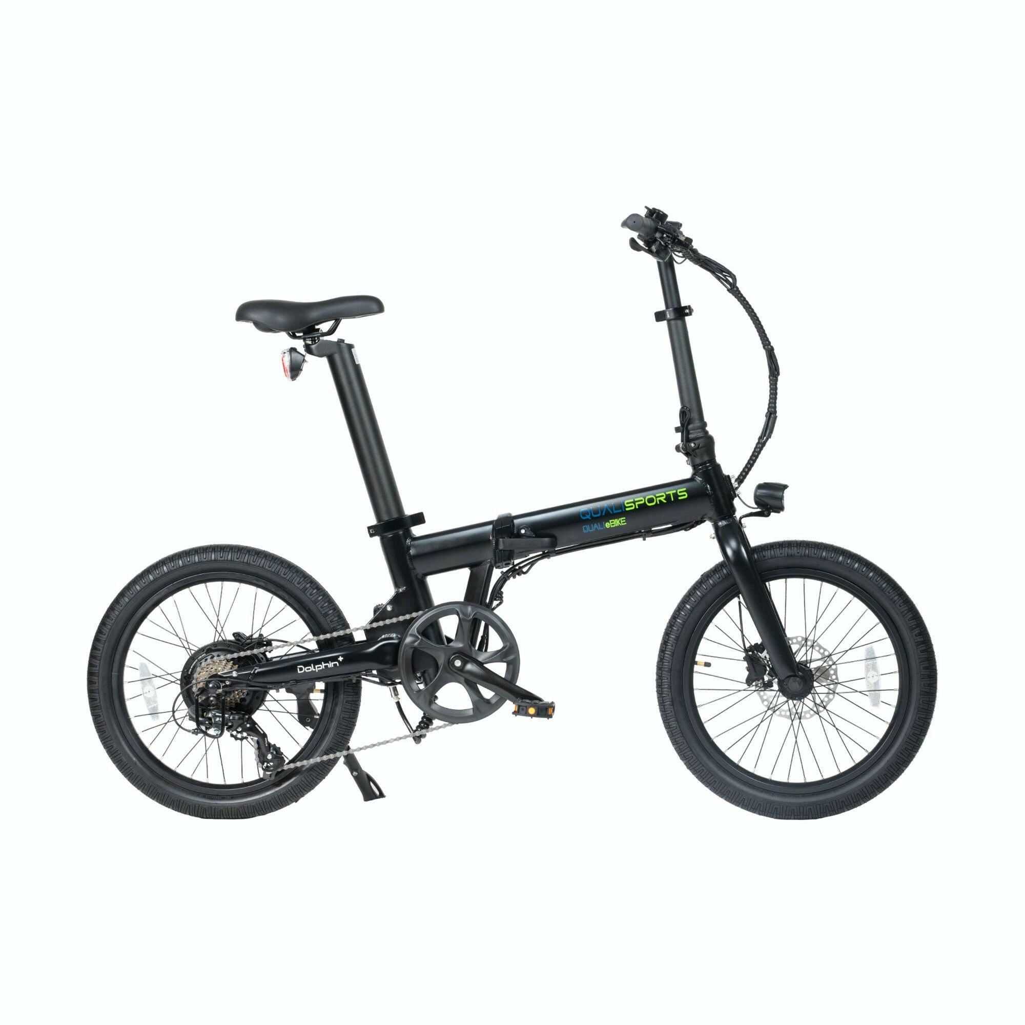 Qualisports Dolphin Folding Beach Cruiser Electric Bike Satin Black None