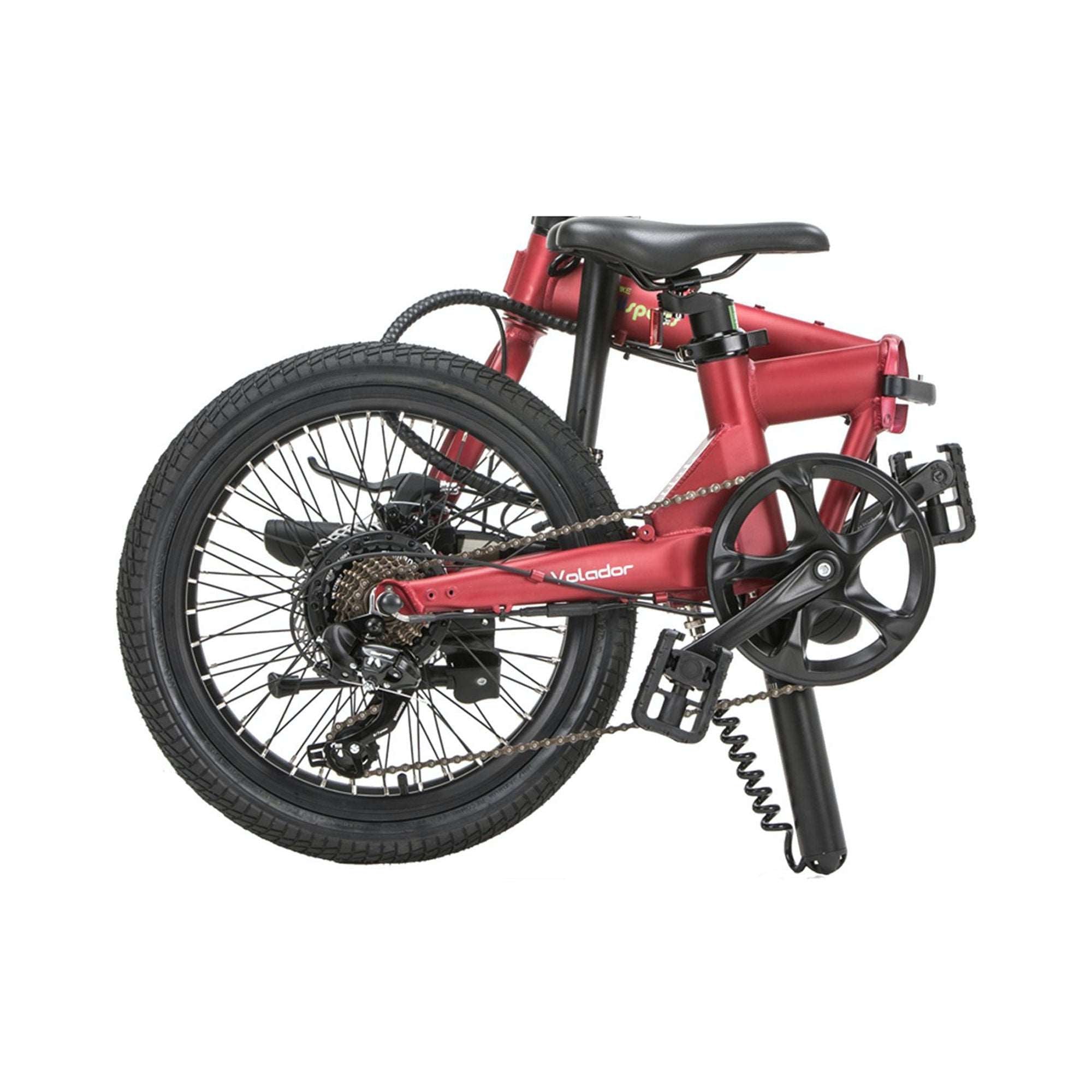 Bicicleta Plegable Eléctrica, Leisger F4 20 , 36V 11Ah Celdas Panasonic,  Rojo brillante con motor central