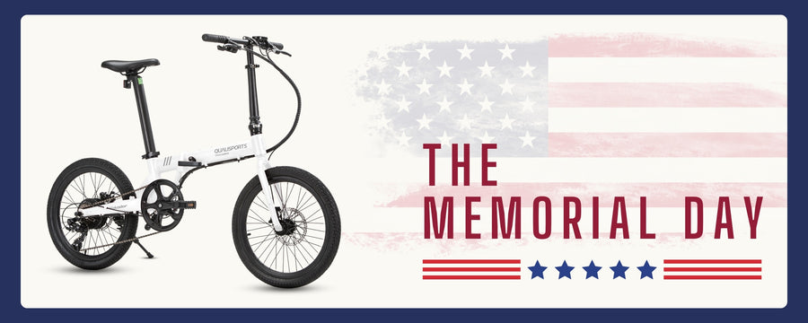 Memorial Day bike adorned with the American flag, symbolizing patriotism and remembrance.